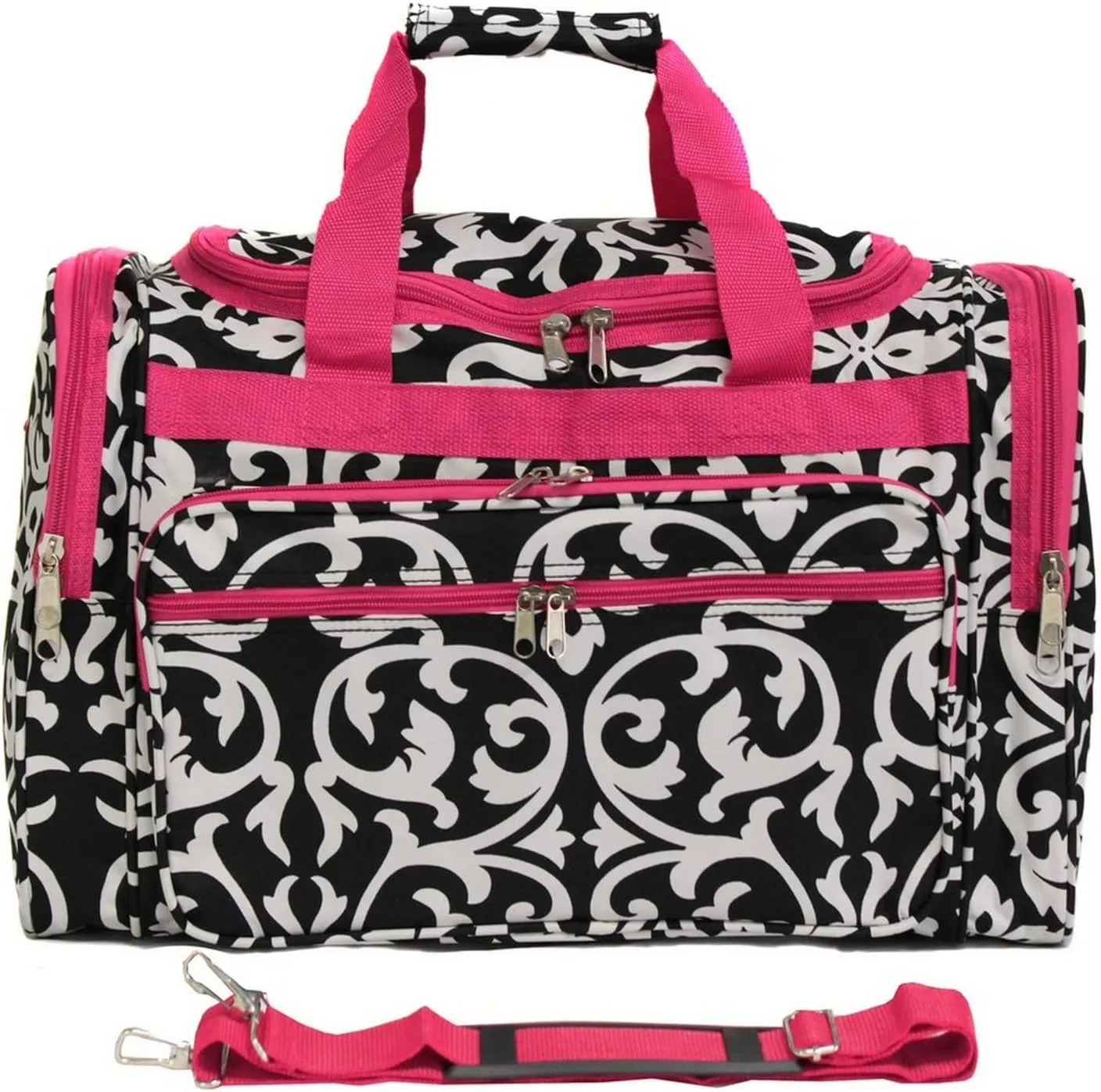 World Traveler Feel Good Prints 19-inch Duffel Bag, Pink Trim Damas