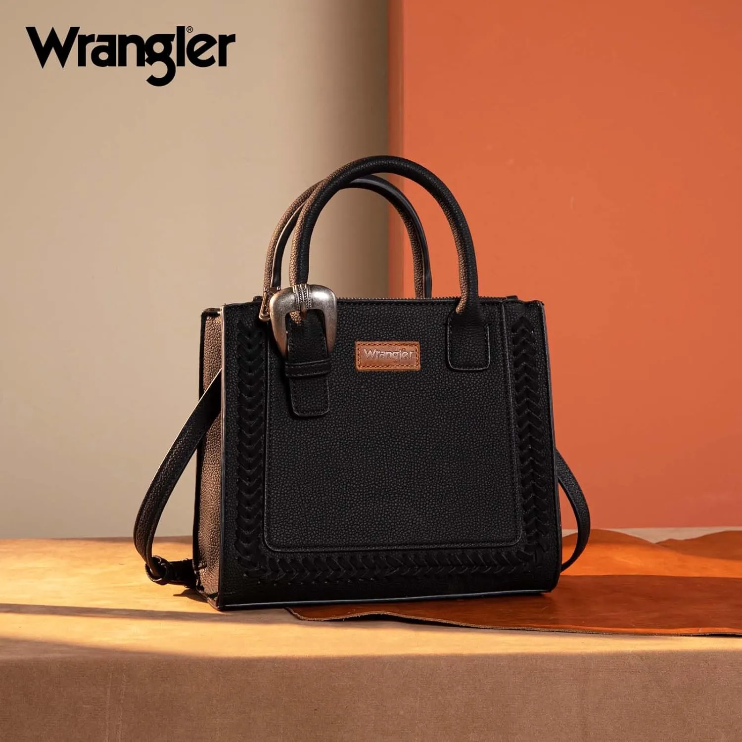 Wrangler Tote Bag for Women Western Cowhide Purse and Wallet Set