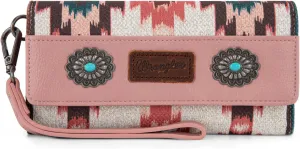 Wrangler Western Wallet for Women Aztec Turquoise Clutch Puese Trifold Wristlet Wallets