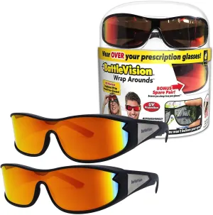 Wrap Arounds HD Polarized Sunglasses, AS-SEEN-ON-TV, Fits Over Your Prescription Eyeglasses and Reading, See Clearer, Anti-Glare, Protects Your Eyes by Blocking Blue & UV Rays, Unisex