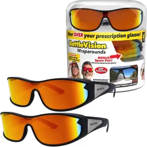 Wrap Arounds HD Polarized Sunglasses, AS-SEEN-ON-TV, Fits Over Your Prescription Eyeglasses and Reading, See Clearer, Anti-Glare, Protects Your Eyes by Blocking Blue & UV Rays, Unisex