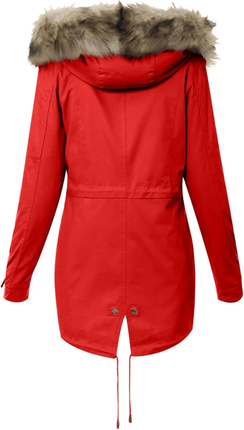 XUNRYAN Winter Coats for Women Warm Sherpa Fleece Jacket Weighted Parka Thick Ski Coat Slim Fit Mountain Windbreaker Outwear