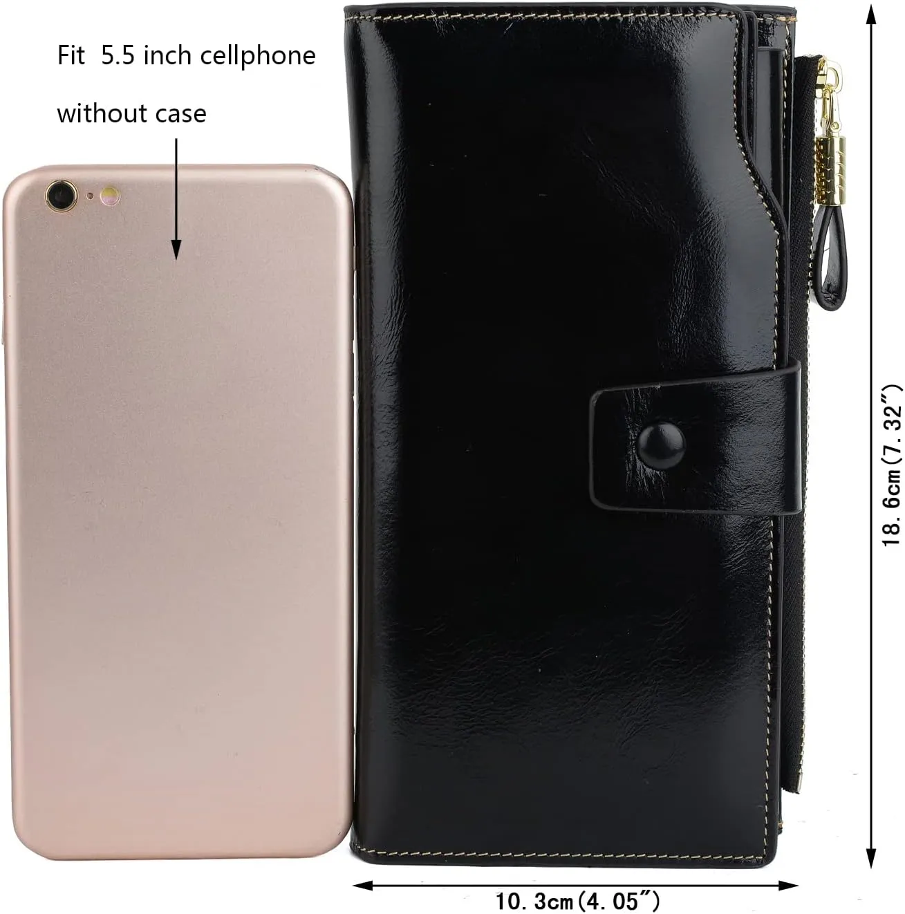 YALUXE Women's Genuine Leather Wallet RFID Blocking Multi Card Holder with Cell Phone Pocket Mothers Day Gifts