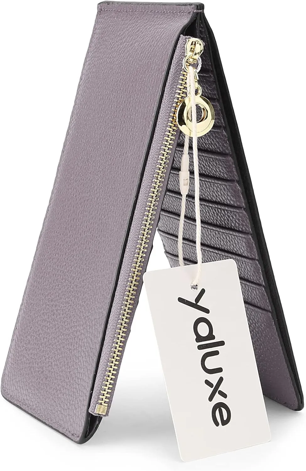 YALUXE Women's Genuine Leather Wallet RFID Blocking Multi Card Organizer with Cell Phone Pocket Zipper Closure