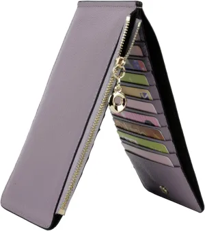 YALUXE Women's Genuine Leather Wallet RFID Blocking Multi Card Organizer with Cell Phone Pocket Zipper Closure