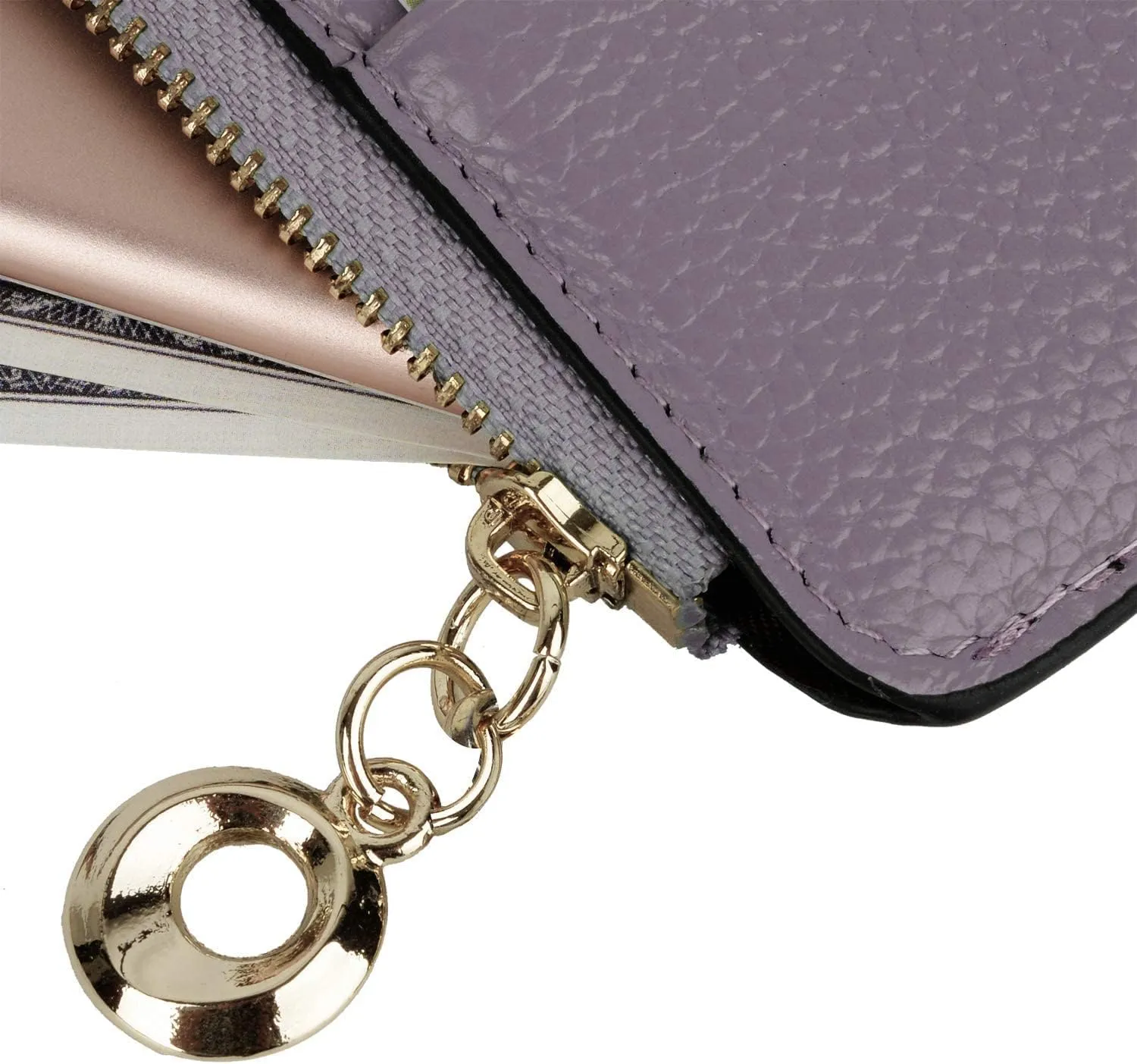 YALUXE Women's Genuine Leather Wallet RFID Blocking Multi Card Organizer with Cell Phone Pocket Zipper Closure