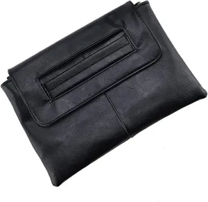 Yatemiole Womens Leather Envelope Clutch Handbag with Shoulder Strap