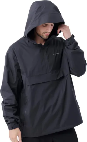 YINGJIELIDE Men's Waterproof Hooded Rain Jacket,Windproof Insulated Sailing Coat,Windbreaker Softshell Hoodie for Ski Hiking