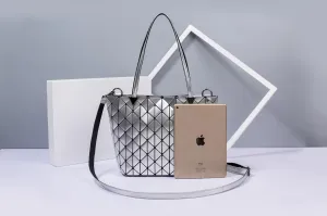 Yoney Geometric Crossbody Bag Handbags Shard Lattice Eco-Friendly Artificial Leather fashion geometric handbags for women (golden)