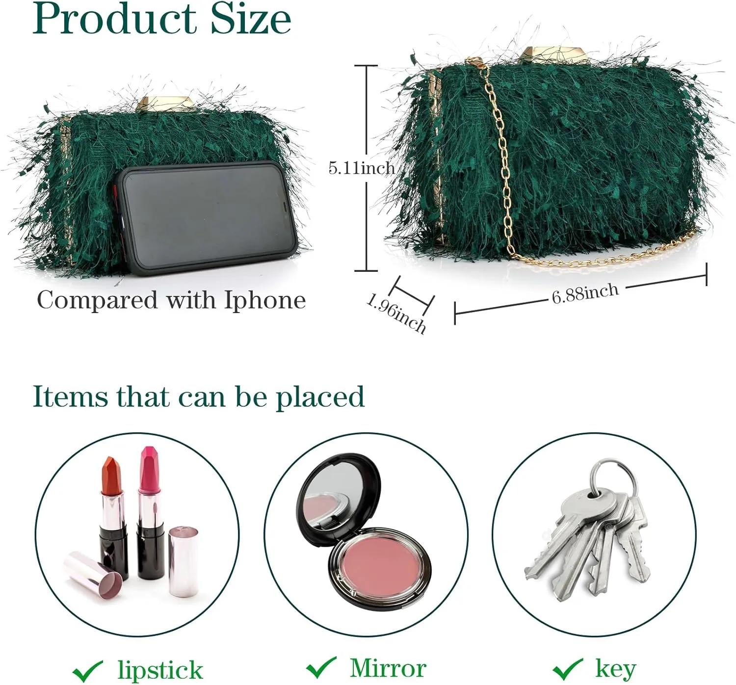 YYW Clutch Purse for Women Cute Handbags Top Handle Evening Bag Crossbody Bag Shoulder Bag for Wedding Party Prom Banquet