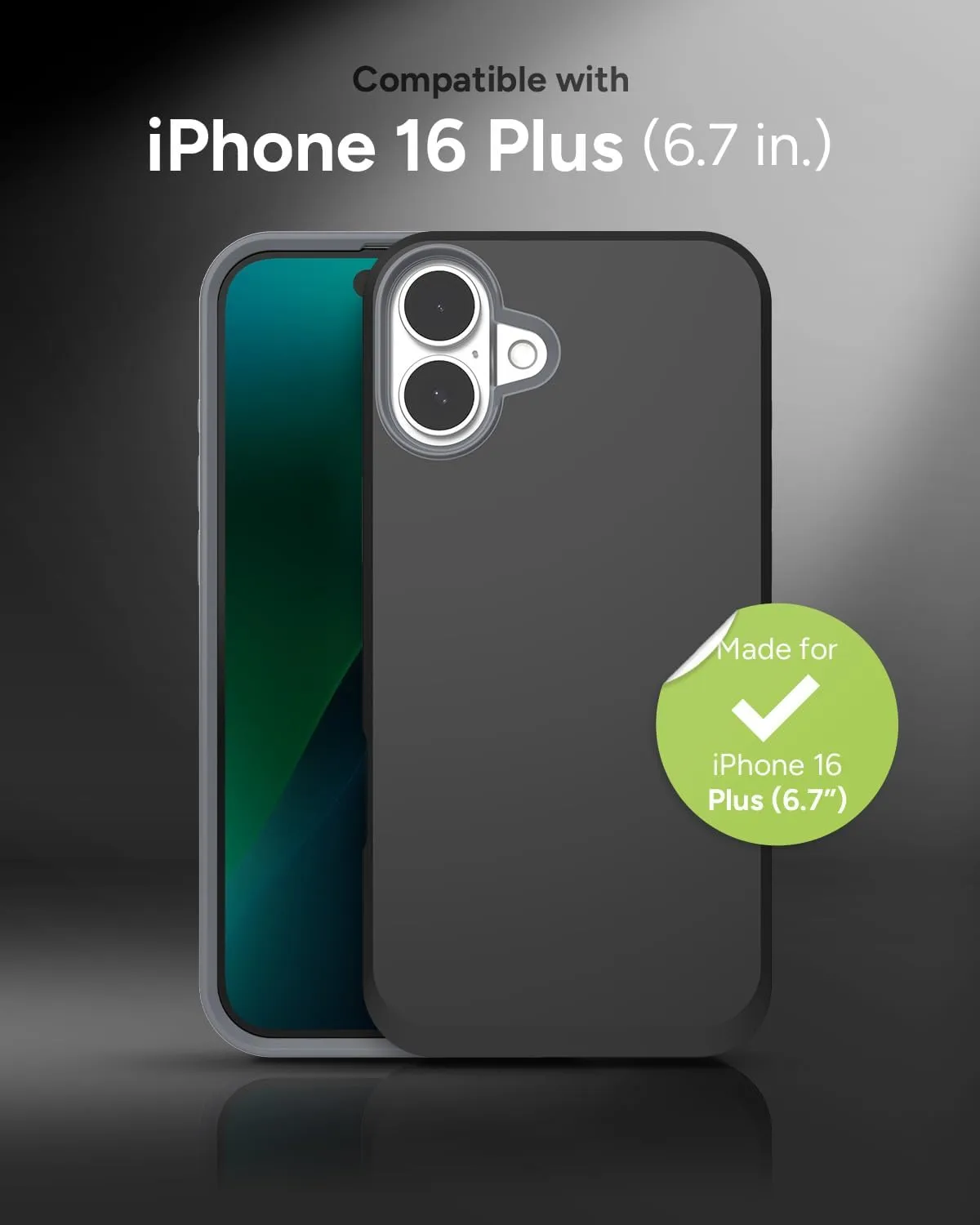 ZAGG SoHo Snap Case for iPhone 16 Plus - MagSafe Compatible, 10ft Drop Protection, Graphene-Infused, Wireless Charging, Eco-Friendly, Two-Tone Design, Black