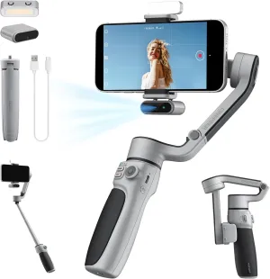 ZHIYUN CINEPEER CQ5 Combo [Official] Gimbal Stabilizer for Smartphone, 3-Axis Phone Gimbal with AI Tracker, Magnetic Fill Light, Extension Rod, Voice Control, Phone Stabilizer for iPhone & Android