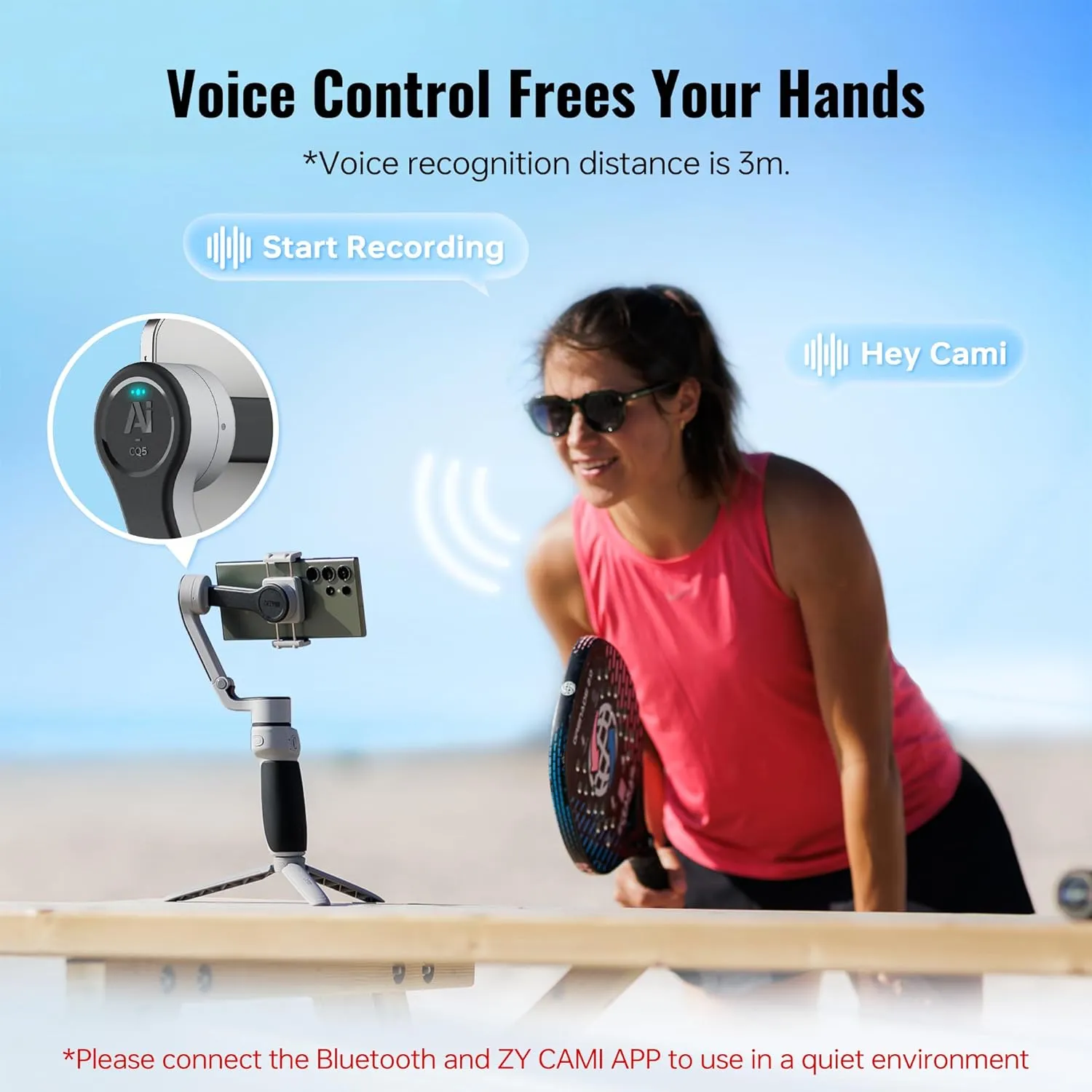 ZHIYUN CINEPEER CQ5 Combo [Official] Gimbal Stabilizer for Smartphone, 3-Axis Phone Gimbal with AI Tracker, Magnetic Fill Light, Extension Rod, Voice Control, Phone Stabilizer for iPhone & Android
