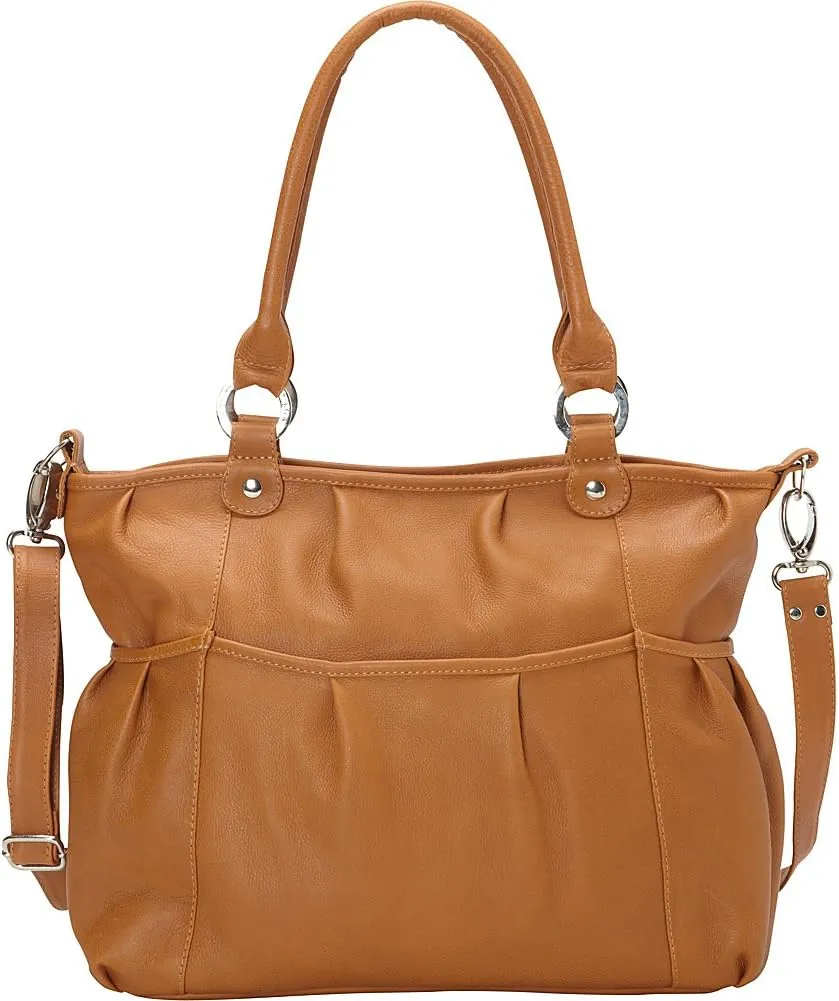 Zippered Cross-Body Tote, Honey, One Size