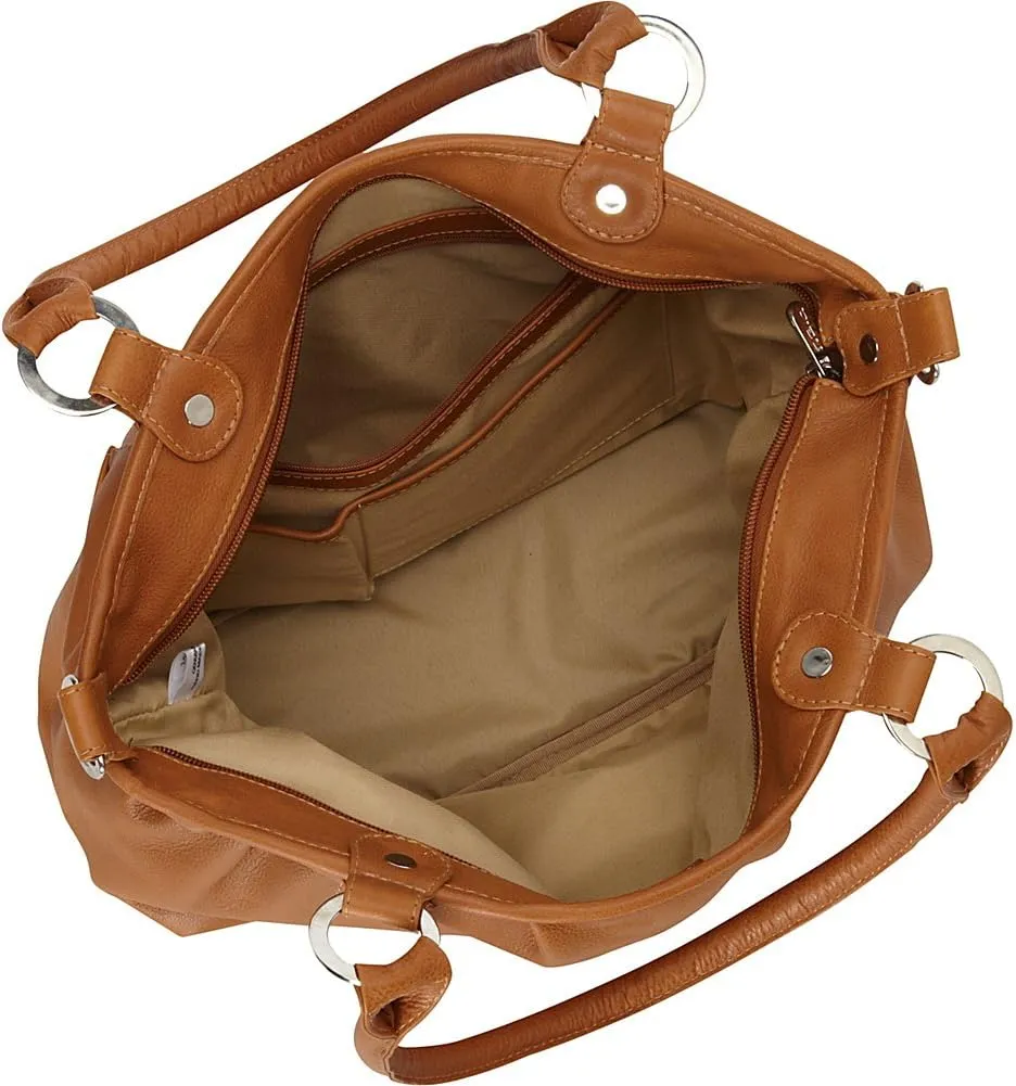 Zippered Cross-Body Tote, Honey, One Size